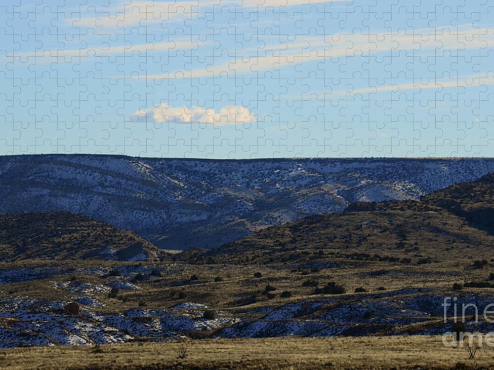 Southwest Landscape Jigsaw Puzzle featuring the photograph Blue plateau by Robert WK Clark