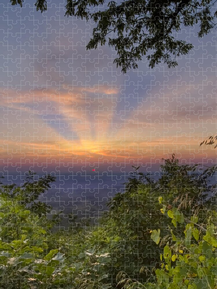 Fine Jigsaw Puzzle featuring the photograph Blue Ridge Mountain Sunset by Debra and Dave Vanderlaan