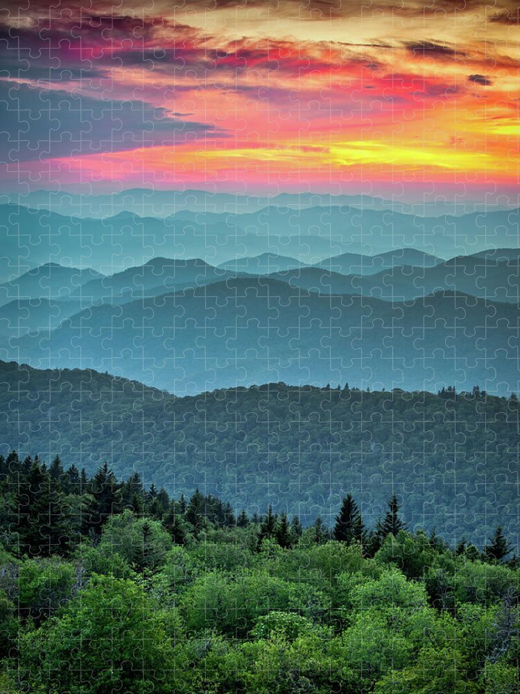 Age 5+ 101 Pieces Blue Ridge Parkway Panoramic Jigsaw Puzzle 
