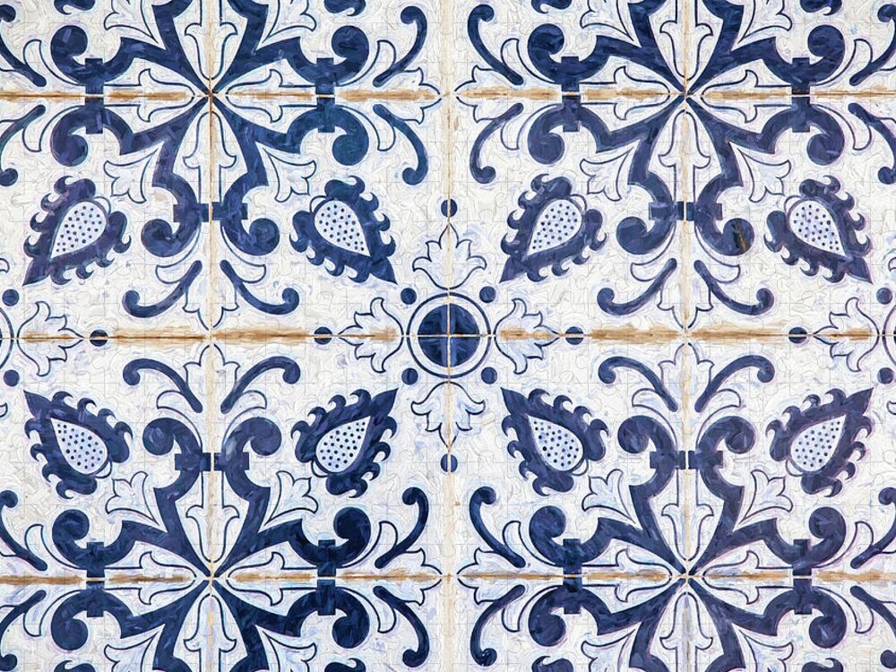 David Letts Jigsaw Puzzle featuring the painting Blue Tile of Portugal by David Letts