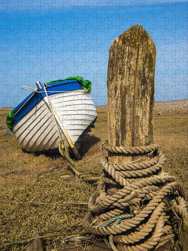 Boat Jigsaw Puzzle featuring the photograph Boat at Porlock Weir. by John Paul Cullen