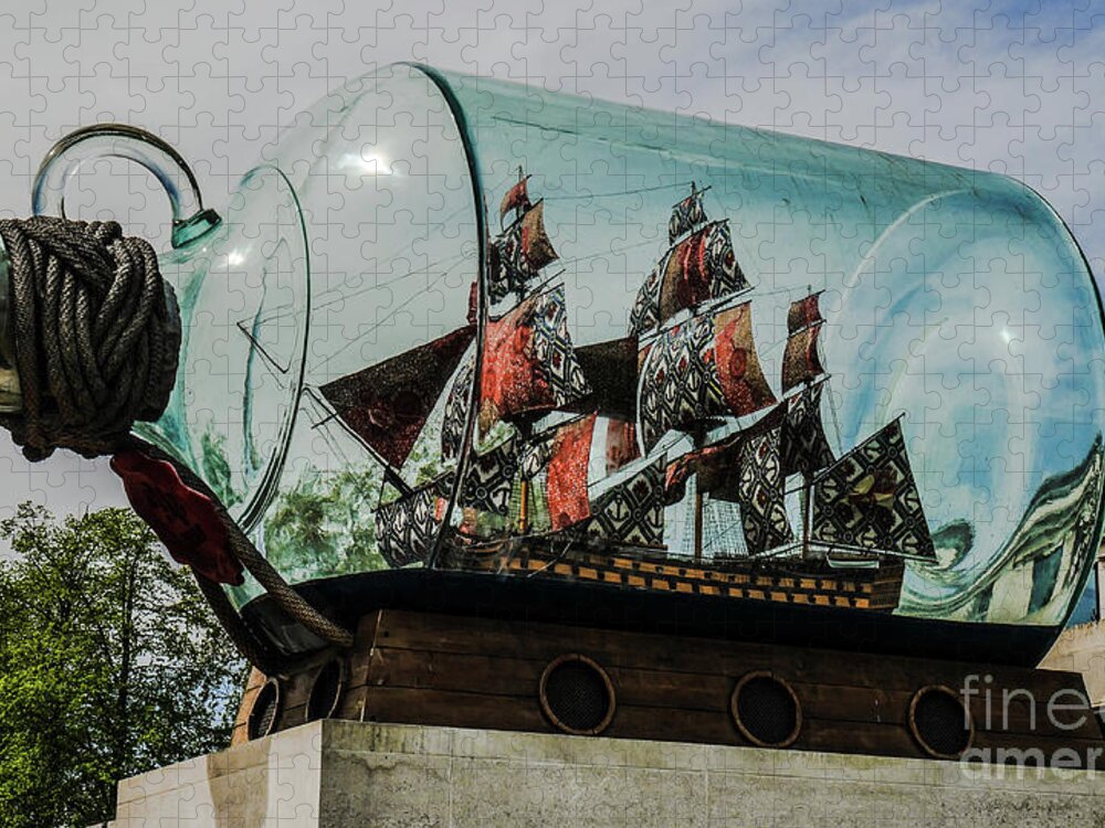 Random Images By Lexa Harpell Jigsaw Puzzle featuring the photograph Boat in a Bottle by Lexa Harpell