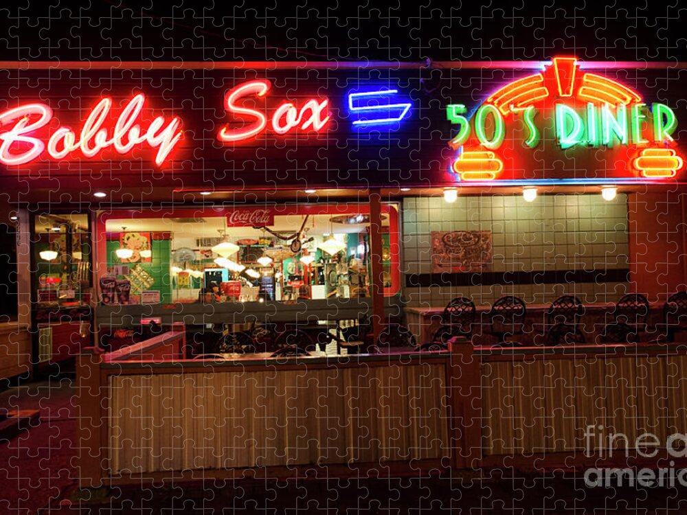 Diner Jigsaw Puzzle featuring the photograph Bobby Sox 50's Diner by Bob Christopher