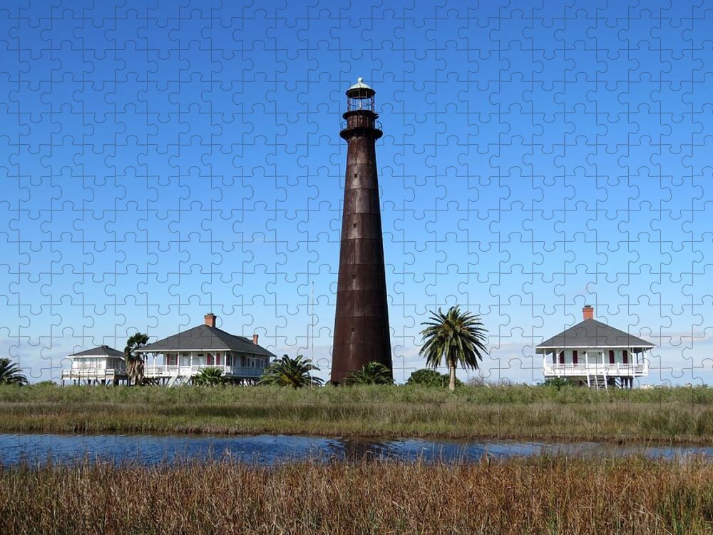 Texas Jigsaw Puzzle featuring the photograph Bolivar Point Lighthouse by Keith Stokes