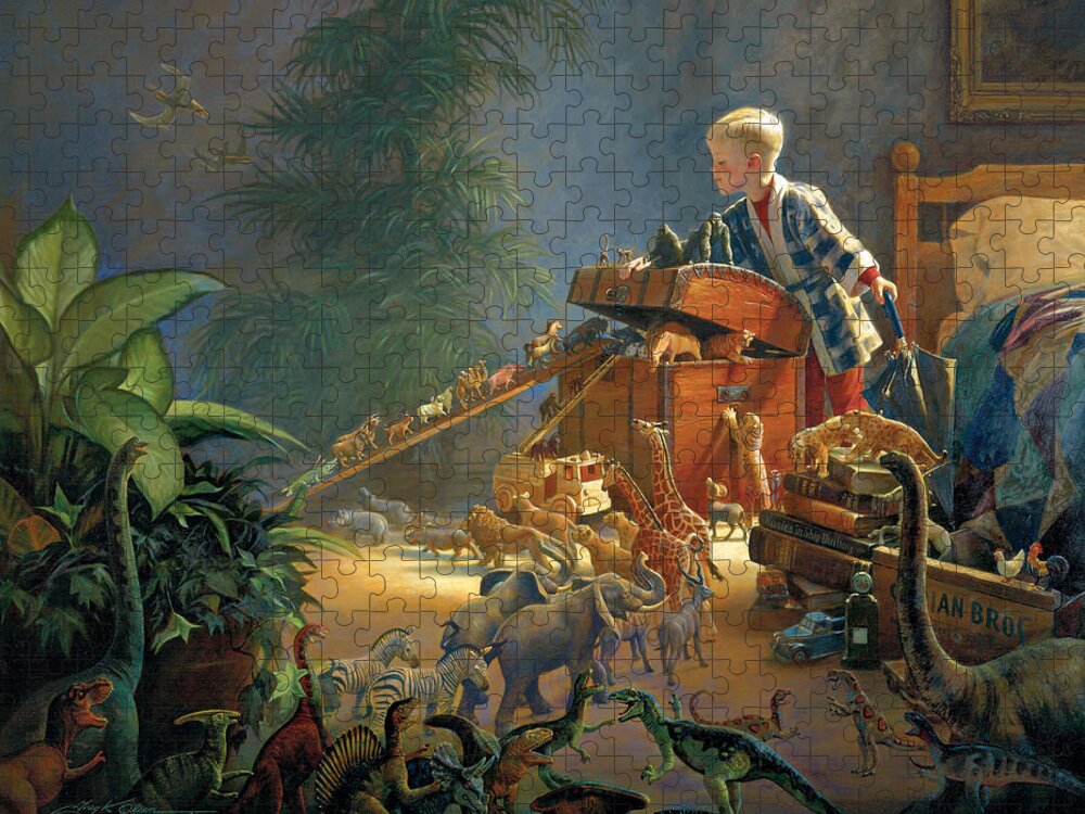 Noah's Ark Puzzle featuring the painting Bon Voyage by Greg Olsen