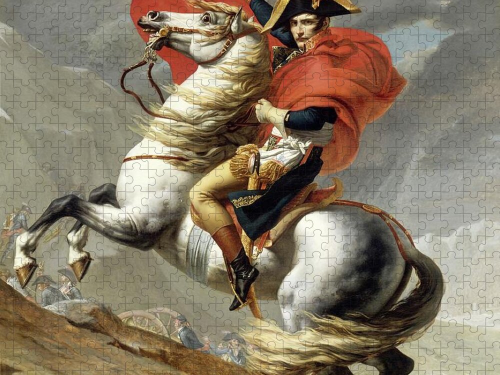 Napoleon Jigsaw Puzzle featuring the painting Bonaparte Crossing the Alps by Jacques Louis David