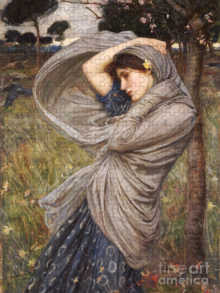 Boreas Jigsaw Puzzle featuring the painting Boreas by John William Waterhouse