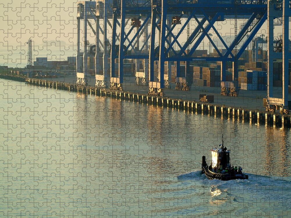 Seascape Jigsaw Puzzle featuring the photograph Boston Harbor Early Morning by Susan Lafleur