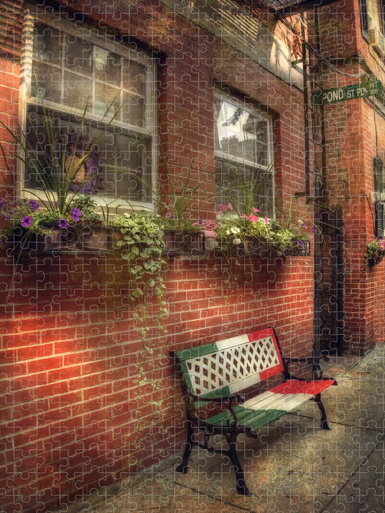Bench Jigsaw Puzzle featuring the photograph Boston North End Charm - Benches by Joann Vitali
