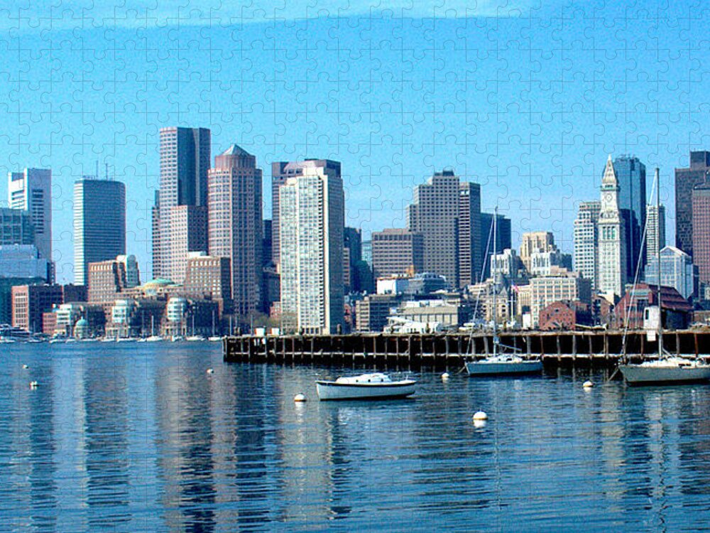 Boston Jigsaw Puzzle featuring the photograph Boston Skyline B by Caroline Stella