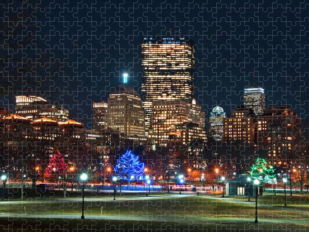 Boston Jigsaw Puzzle featuring the photograph Boston Skyline from Boston Common by Joann Vitali