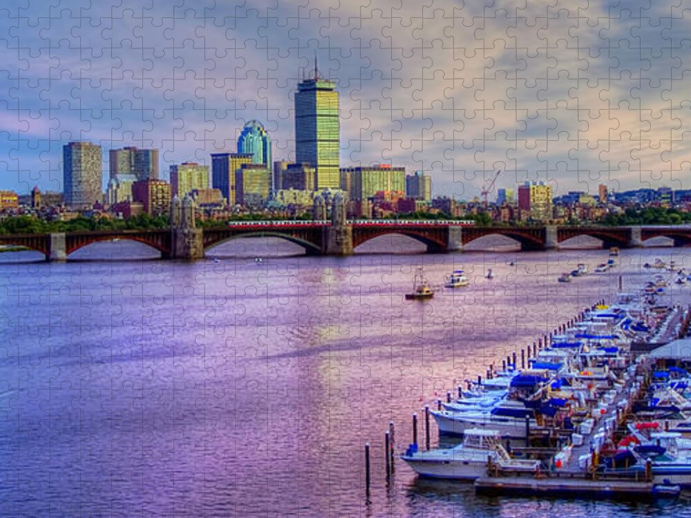 Boston Jigsaw Puzzle featuring the photograph Boston Skyline Sunset by Joann Vitali