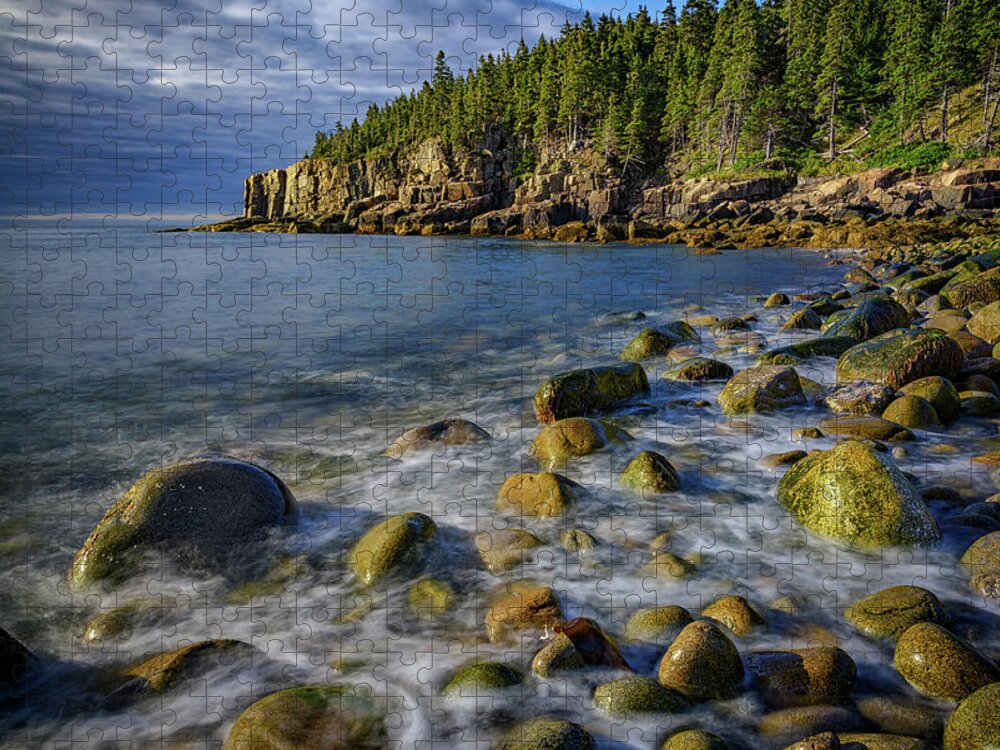 Maine Jigsaw Puzzle featuring the photograph Boulder Beach Morning by Rick Berk