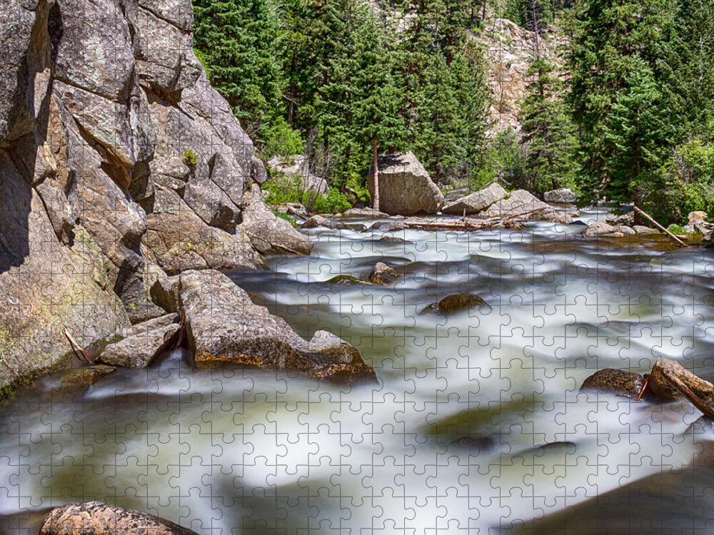 Colorado Jigsaw Puzzle featuring the photograph Boulder Canyon - Boulder Creek - Colorado by James BO Insogna