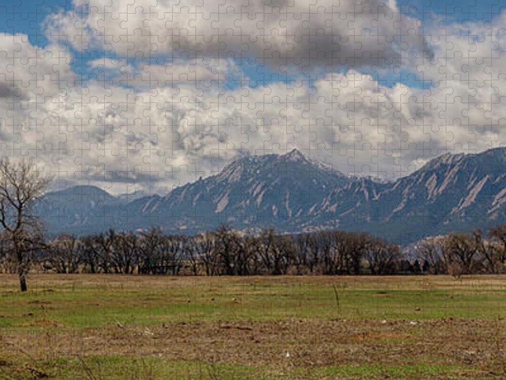 Panorama Jigsaw Puzzle featuring the photograph Boulder Colorado Front Range Panorama View by James BO Insogna