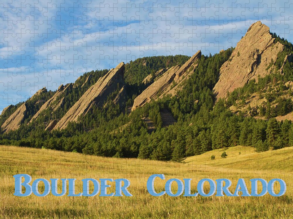 Boulder Photos Jigsaw Puzzle featuring the photograph Boulder Colorado Poster 1 by James BO Insogna