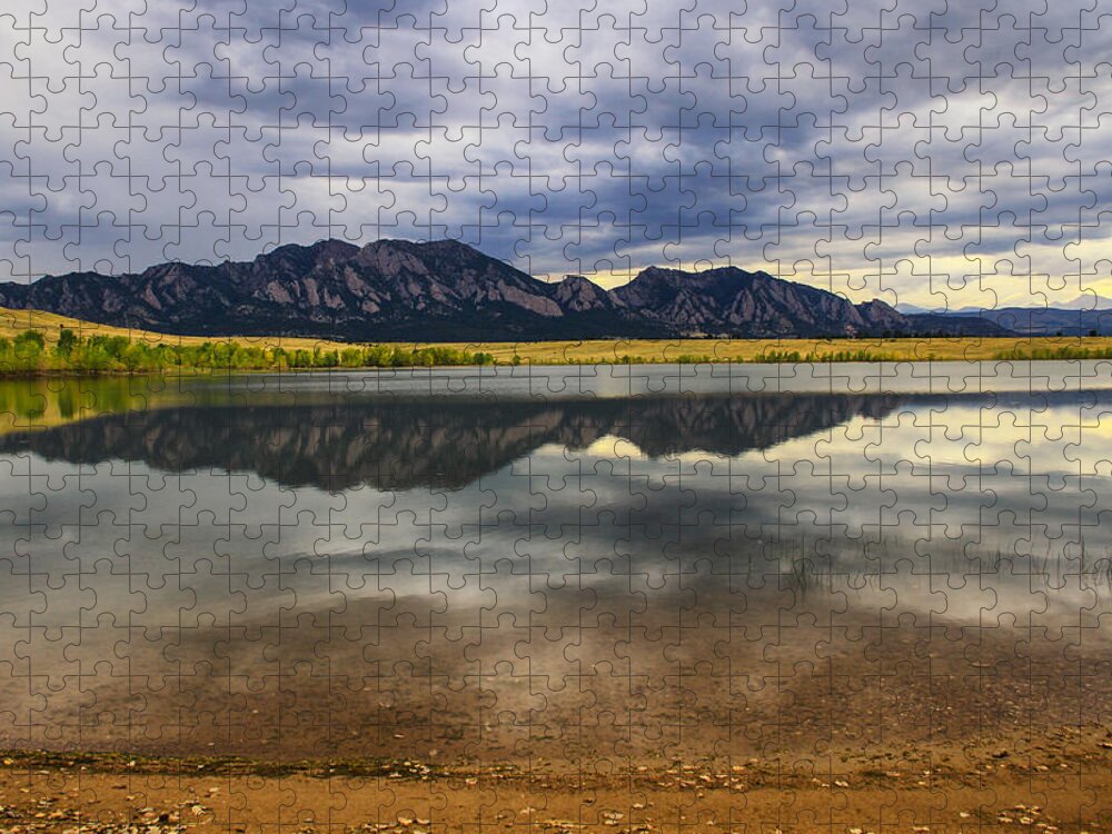 Boulder Jigsaw Puzzle featuring the photograph Boulder Flatirons From Marshall Lake by Juli Ellen