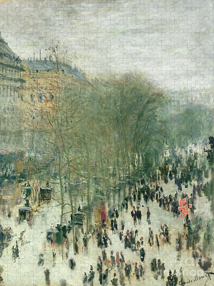 Boulevard Jigsaw Puzzle featuring the painting Boulevard des Capucines by Claude Monet