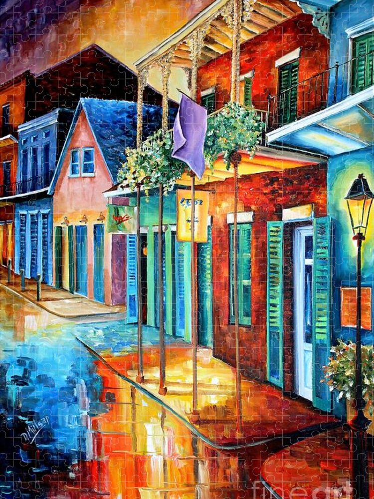New Orleans Jigsaw Puzzle featuring the painting Bourbon Street Song by Diane Millsap