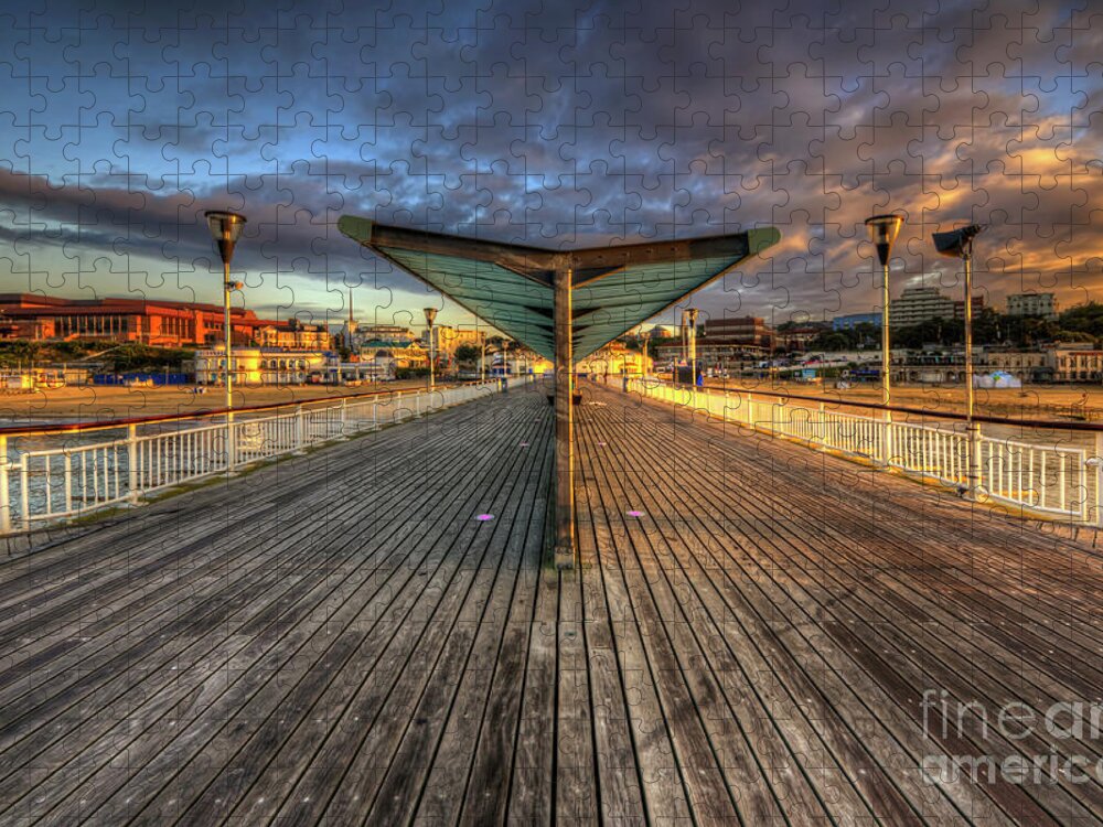 Hdr Jigsaw Puzzle featuring the photograph Bournemouth Pier Sunrise 2.0 by Yhun Suarez