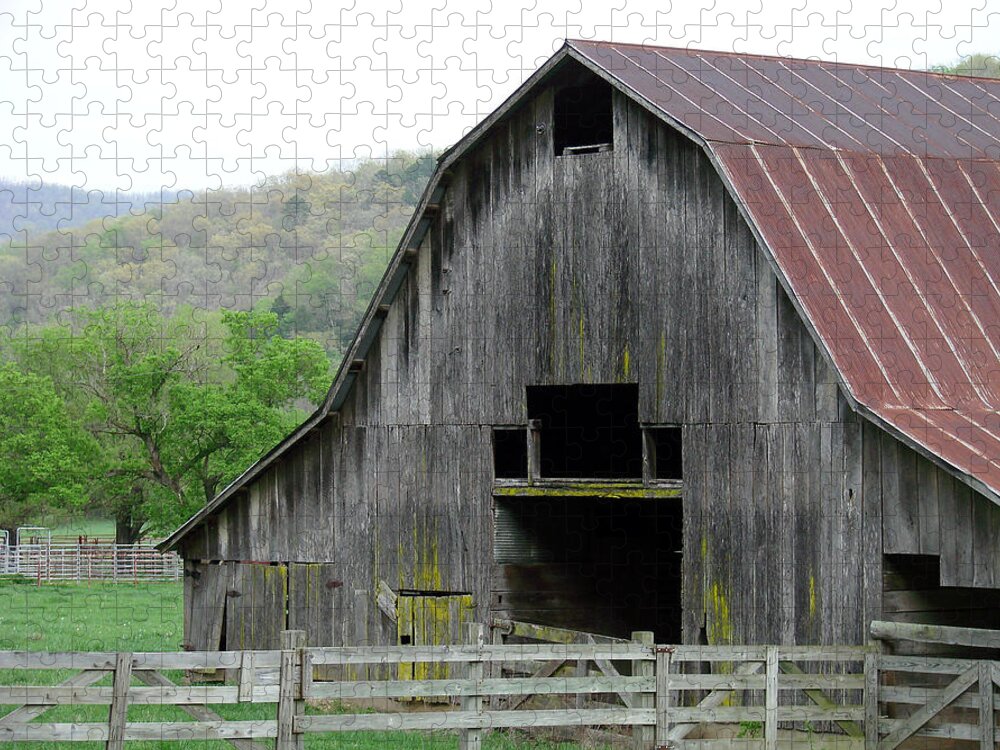 Old Barns Jigsaw Puzzle featuring the photograph Boxley Valley Barn by Mary Halpin