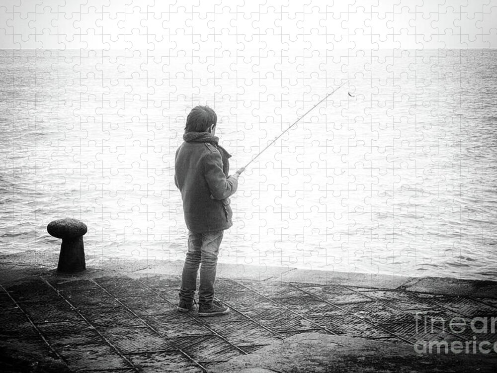 Fishing Jigsaw Puzzle featuring the photograph Boyhood by Becqi Sherman