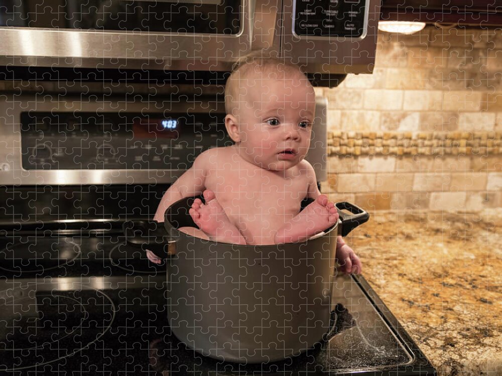 Baby Jigsaw Puzzle featuring the photograph Braydon Soup by Lorraine Baum