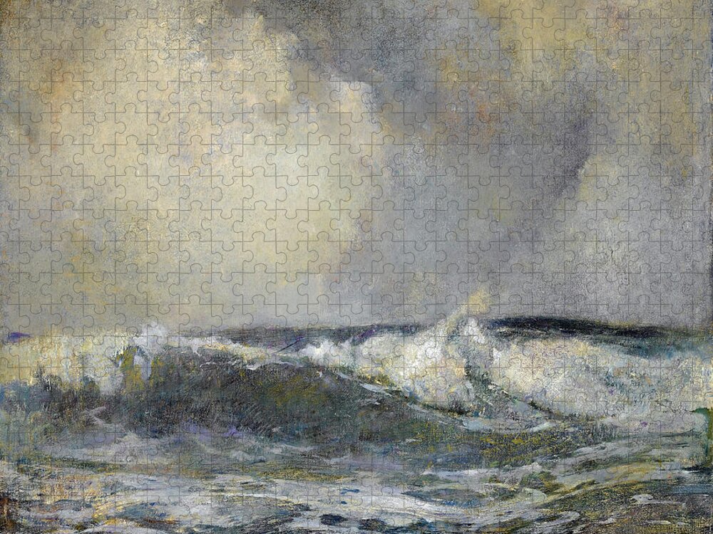 Emil Carlsen Jigsaw Puzzle featuring the painting Breakers by Emil Carlsen