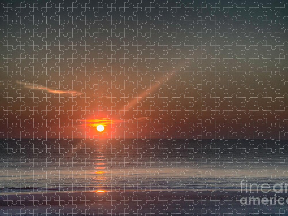 Dawn Jigsaw Puzzle featuring the photograph Breaking Dawn Daytona Beach by Judy Hall-Folde