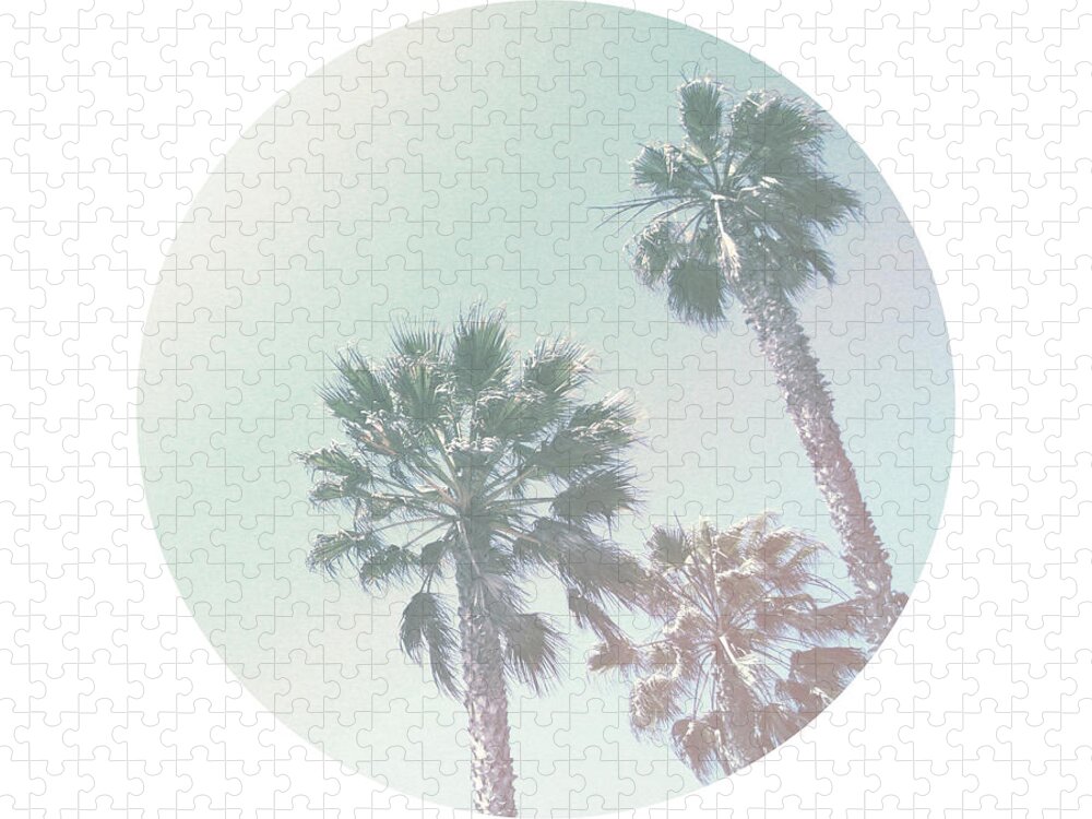 Pastel Jigsaw Puzzle featuring the photograph Breezy Palm Trees- Art by Linda Woods by Linda Woods