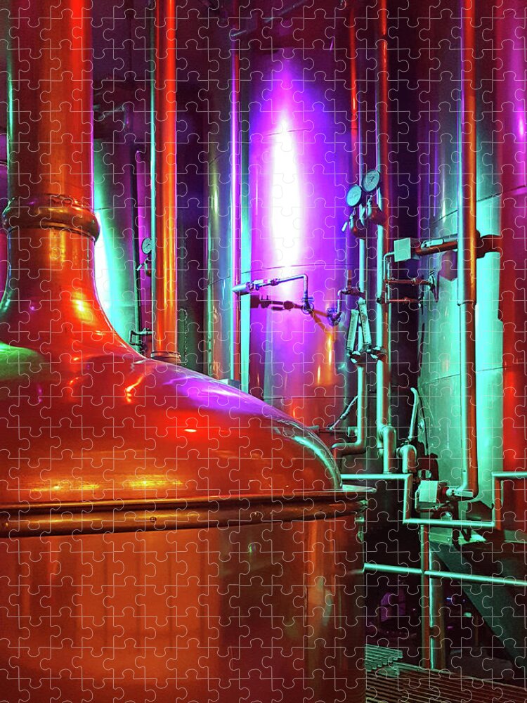 Brew Jigsaw Puzzle featuring the photograph Brewhouse Illumination by Christopher McKenzie