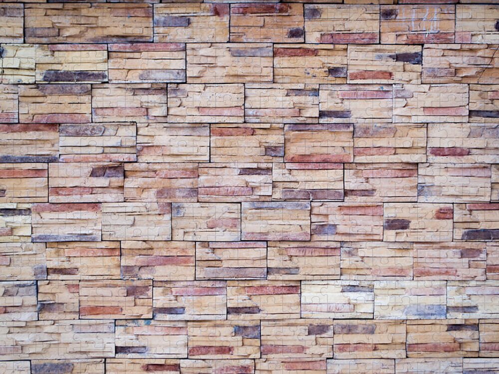 Builder Jigsaw Puzzle featuring the photograph Brick Tiled Wall by John Williams