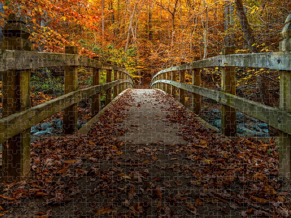 Autumn Jigsaw Puzzle featuring the photograph Bridge to Enlightenment 2 by Ed Clark