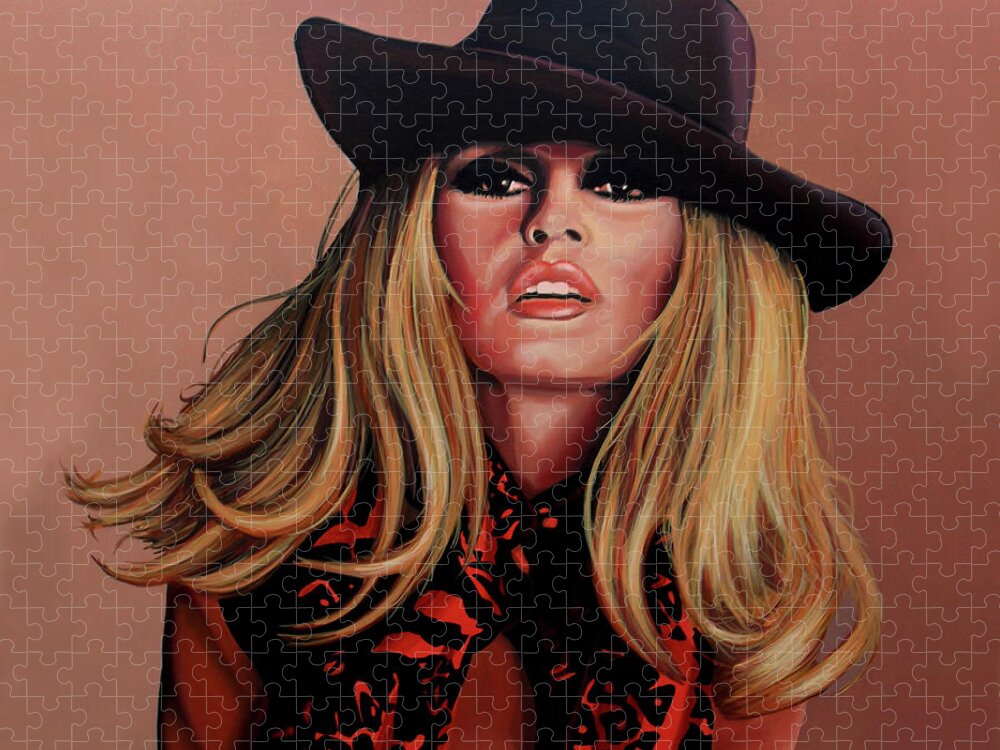 Brigitte Bardot Painting 1 Jigsaw Puzzle by Paul Meijering Pixels