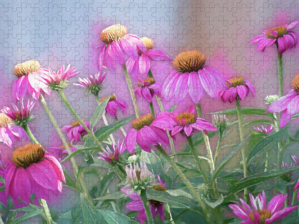Garden Jigsaw Puzzle featuring the photograph Brilliant Wild Berry Cone Flower by Leslie Montgomery