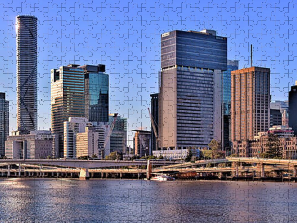 Australia Jigsaw Puzzle featuring the photograph Brisbane river in the afternoon by Agnes Caruso