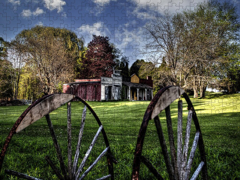Country Jigsaw Puzzle featuring the photograph Broken Wheel Ranch by Deborah Klubertanz
