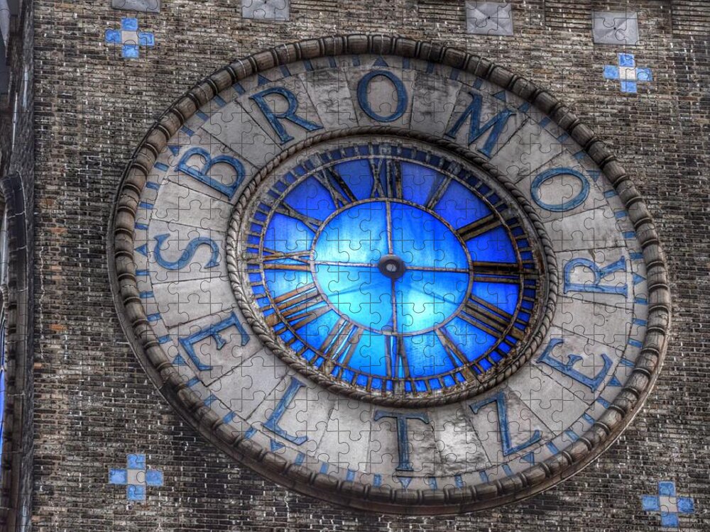 Bromo Seltzer Tower Clock Face Jigsaw Puzzle featuring the photograph Bromo Seltzer Tower Clock Face #4 by Marianna Mills