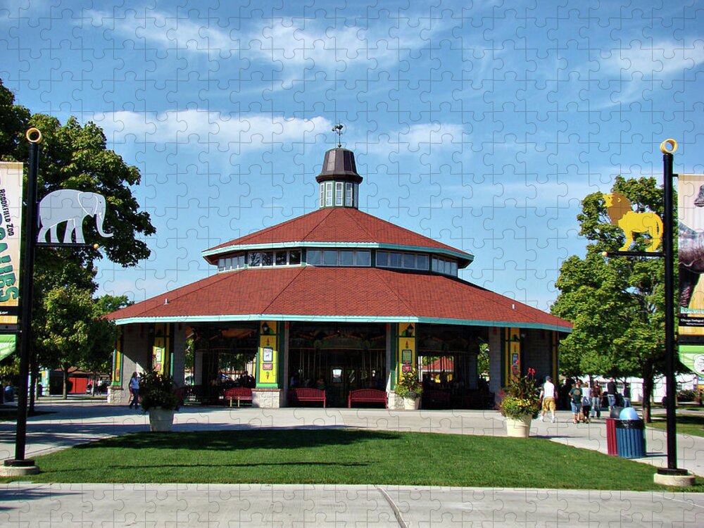 Carousel Jigsaw Puzzle featuring the photograph Brookfield Zoo Carousel by Sandy Keeton