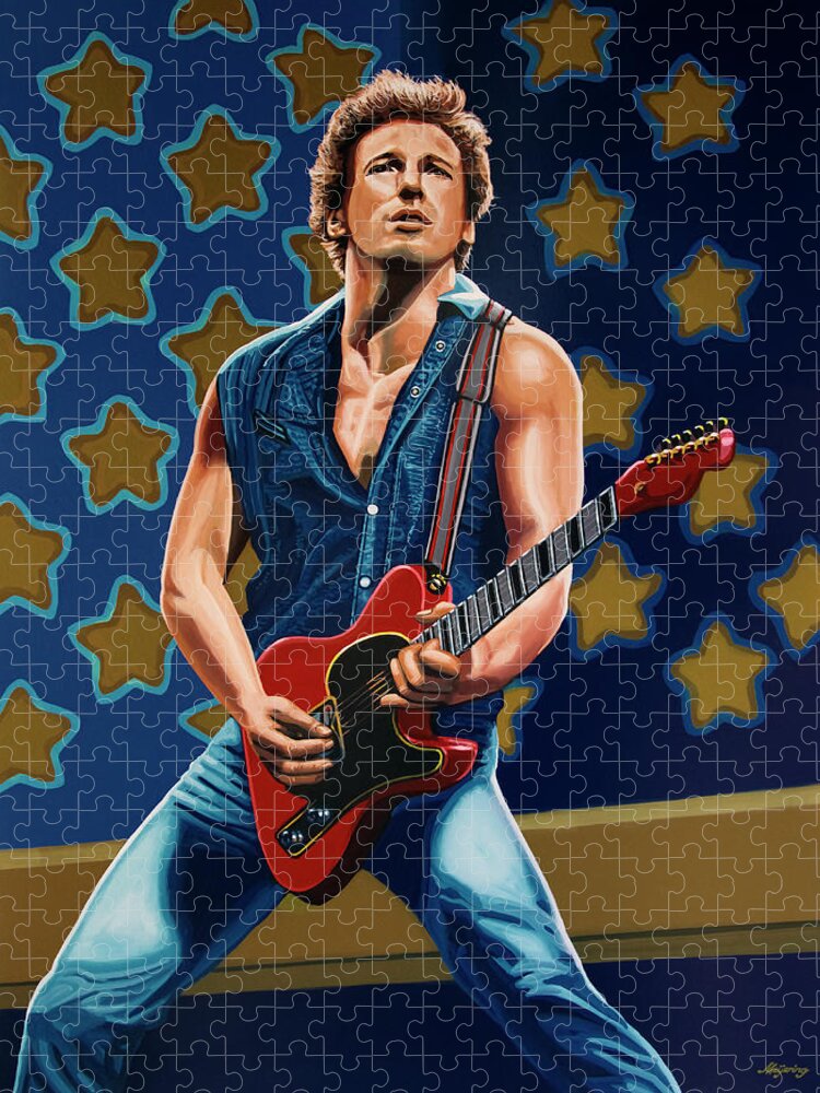 Bruce Springsteen The Boss Painting Jigsaw by Meijering - Pixels