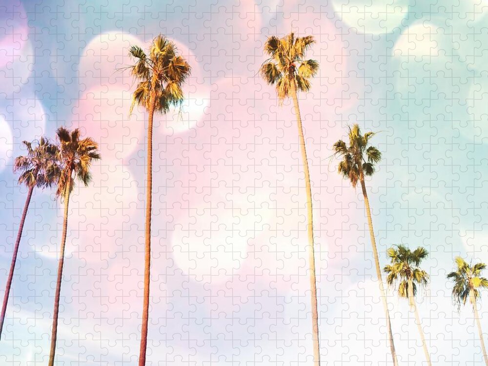 Bubble Gum Palm Trees Jigsaw Puzzle featuring the photograph Bubble Gum Palm Trees by Marianna Mills