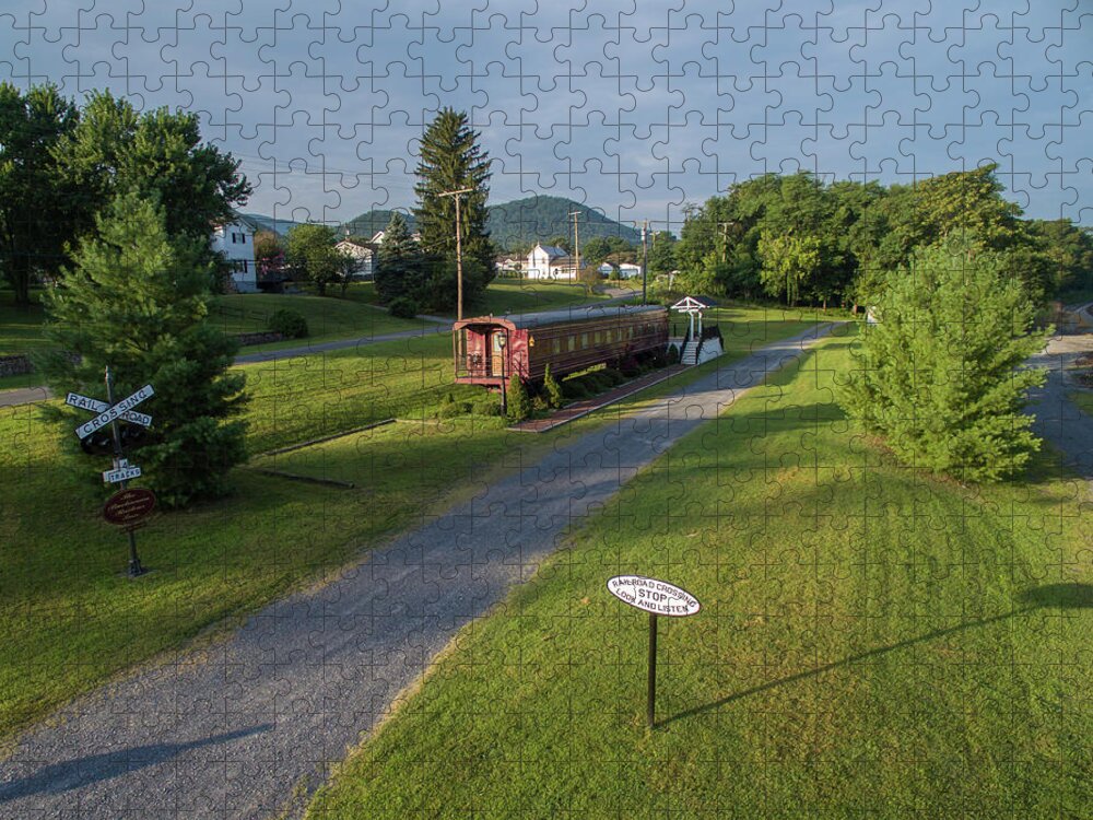 Buchanan Jigsaw Puzzle featuring the photograph Buchanan Railcar Inn by Star City SkyCams
