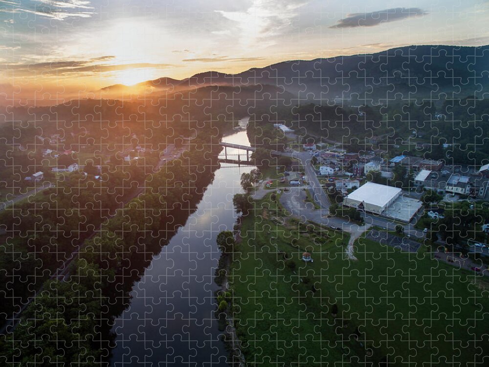 Buchanan Jigsaw Puzzle featuring the photograph Buchanan Sunrise by Star City SkyCams