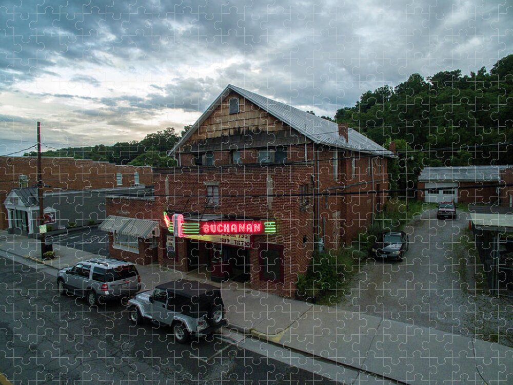 Movie Theater Jigsaw Puzzle featuring the photograph Buchanan Theatre by Star City SkyCams