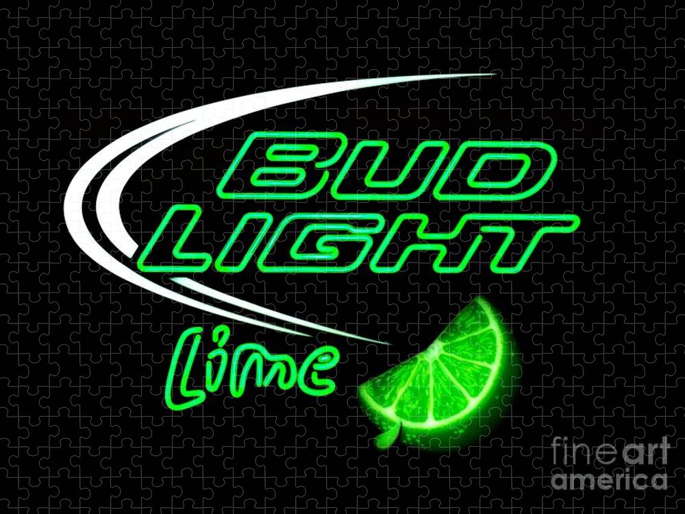  Jigsaw Puzzle featuring the photograph Bud Light Lime Edited by Kelly Awad