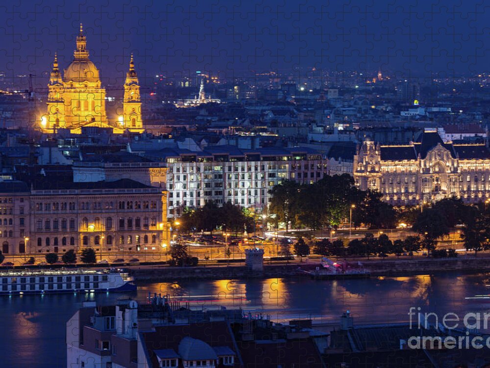 Budapest Jigsaw Puzzle featuring the photograph Budapest at Night by Bob Phillips