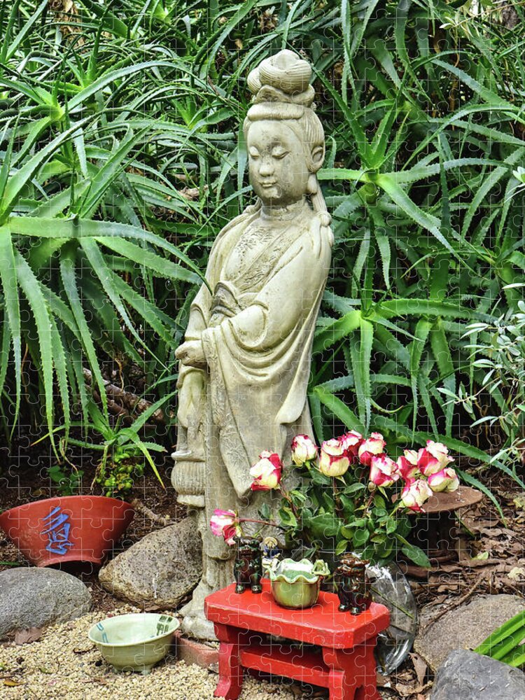 Linda Brody Jigsaw Puzzle featuring the photograph Buddha Garden I by Linda Brody