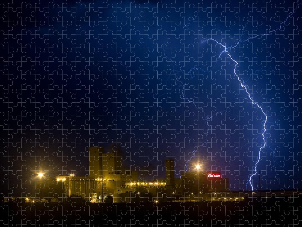 Lightning Jigsaw Puzzle featuring the photograph Budweiser Storm by James BO Insogna