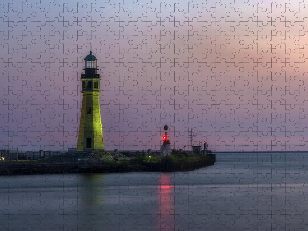 Buffalo Main Light Jigsaw Puzzle featuring the photograph Buffalo Main Light by Mark Papke
