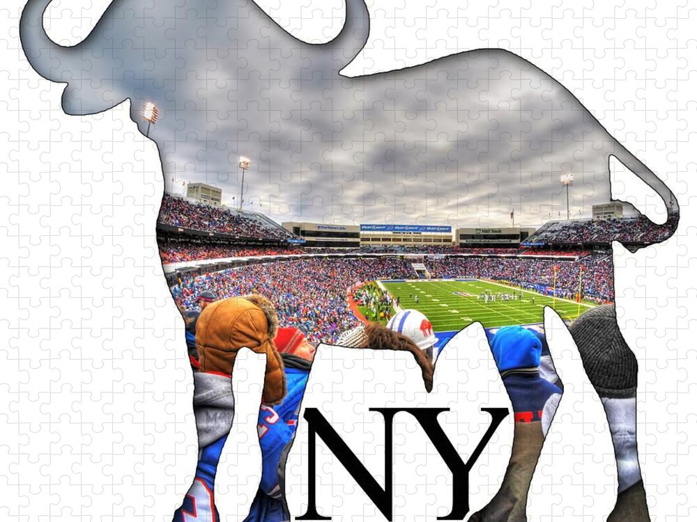 Michael Frank Jr; Nikon; Hdr; Iphone Case; Iphone; Galaxy; Galaxy Case; Phone Case; Buffalo; Buffalo Ny; Buffalo Jigsaw Puzzle featuring the photograph Buffalo NY Bills Game by Michael Frank Jr
